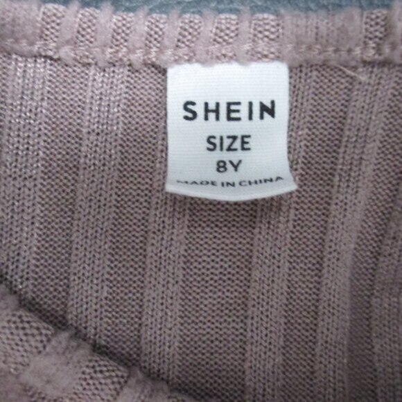 Girls Dress Size 8 Y Light Burgundy Round Neck Long Sleeve Dress Outfit - Picture 4 of 9